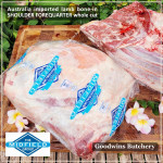 Lamb collar SHOULDER FOREQUARTER BONE-IN frozen CHOPS 1cm 3/8" (price/pack 600g 3-4pcs) brand Wammco / Midfield / WhiteStripe